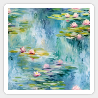 Monet Style Water Lilies 4 Sticker